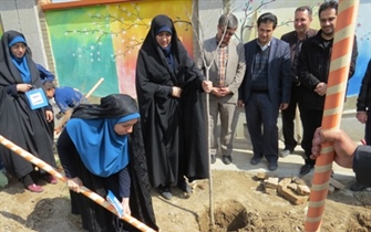کاشت نهال توسط سازمان پارک ها و فضای سبز شهرداری ارومیه  به مناسبت هفته درختکاری و روز شهدا در مدرسه شاهد حاج اسماعیل کلانتری
