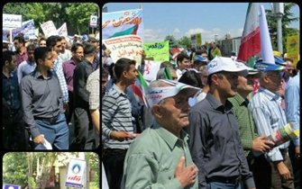 حضور پرشور مدیر عامل و پرسنل سازمان پارک ها و فضای سبز شهرداری ارومیه در راهپیمایی روز جهانی قدس