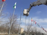 تعویض پرچم کشورهای ملل در پارک ائللرباغی جهت استقبال از بهار 1403